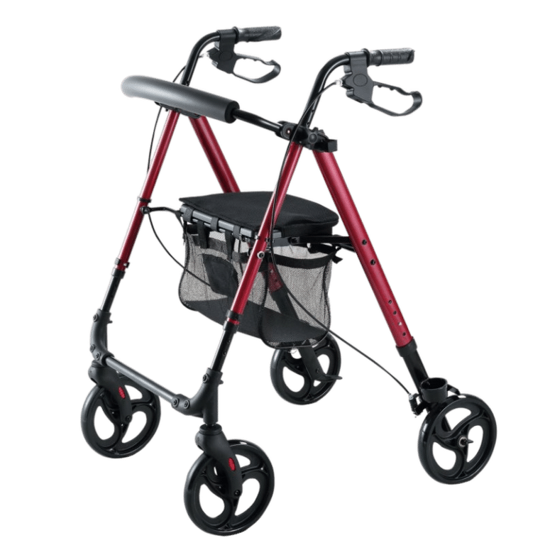 Elegant vinrød rollator